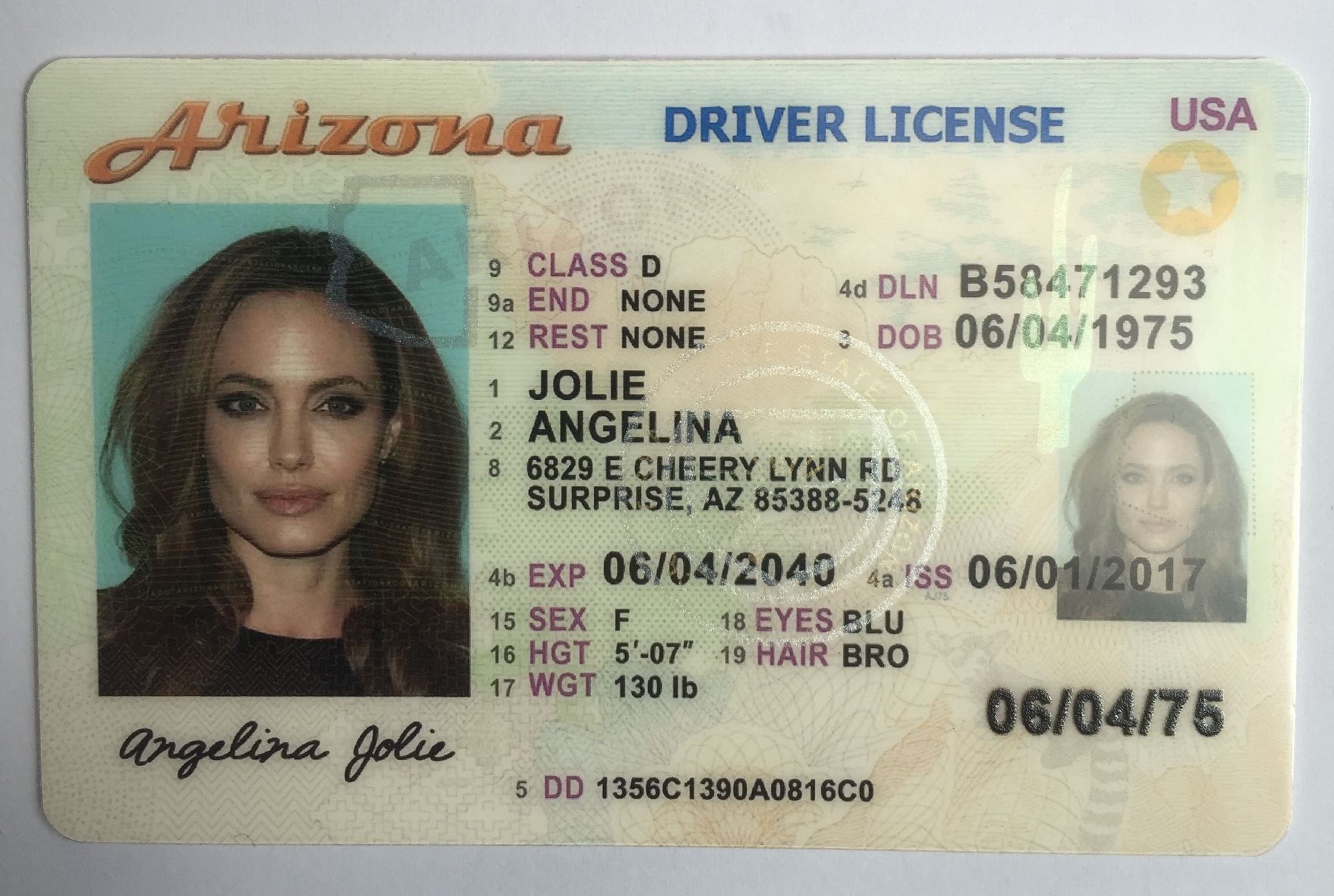 Fake Driving License - Arizona