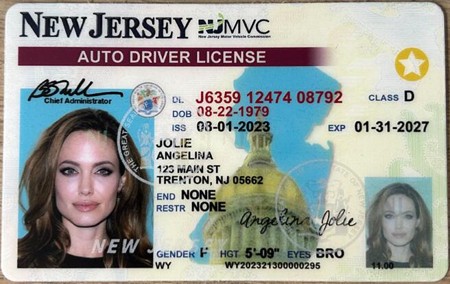 Fake Driving License - New Jersey