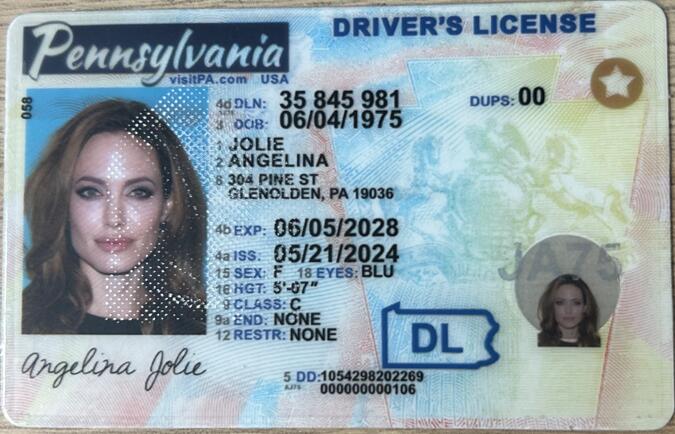 Fake Driving License - Pennsylvania